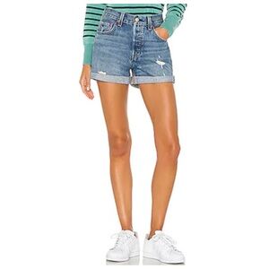 Levi’s 501 Women’s Sz 26 High Rise Button Fly Distressed Denim Shorts